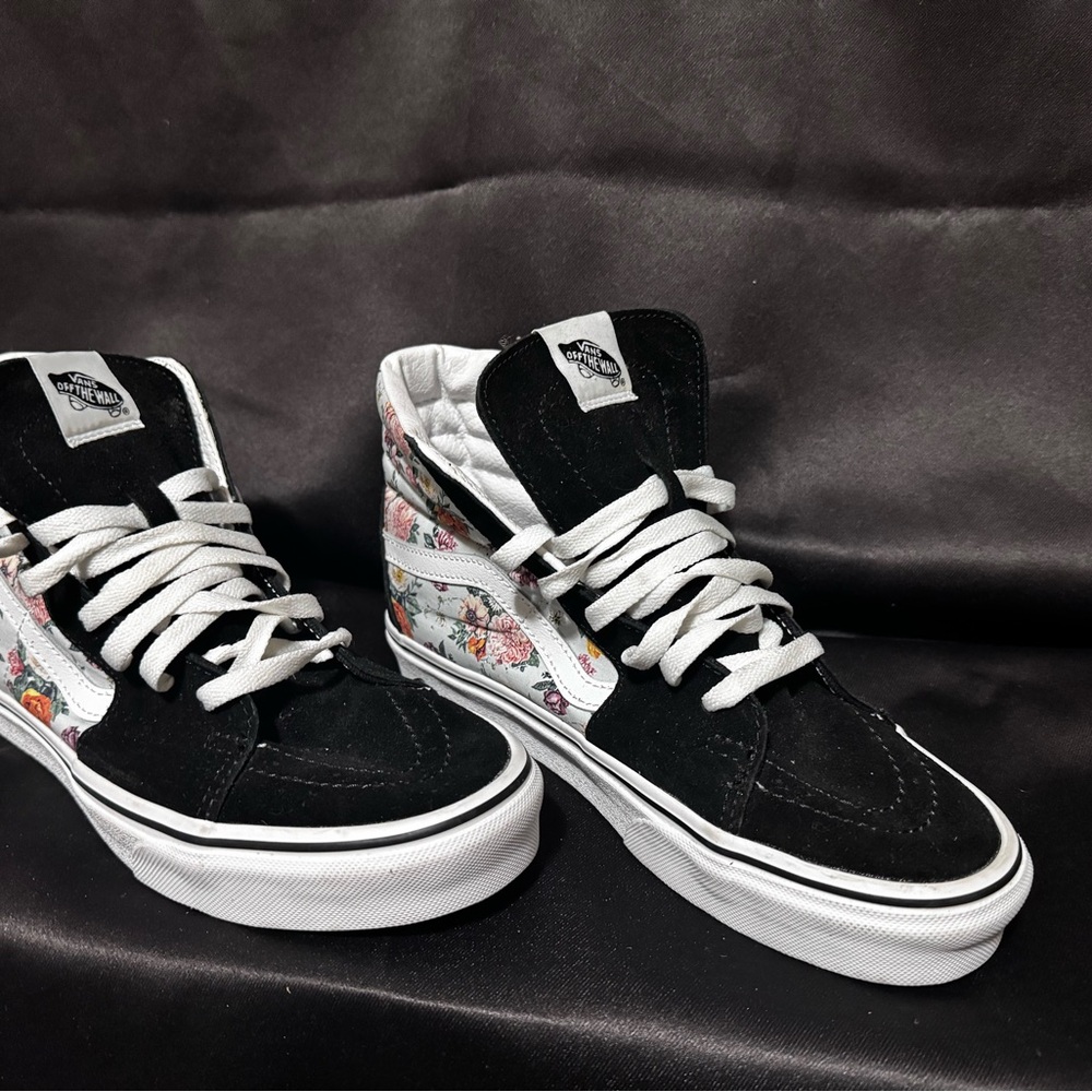 Vans Black and Floral High-Tops
